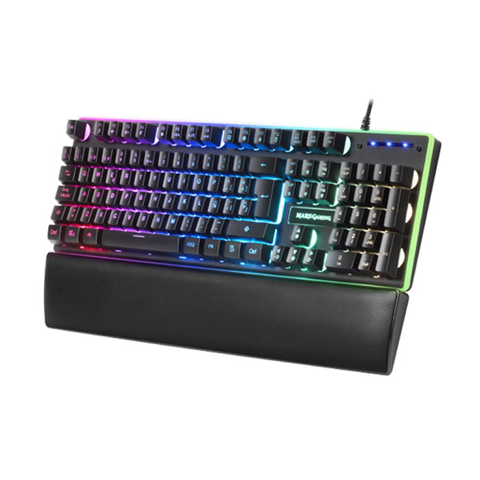 Mars Gaming Teclado Gaming MK320ES H-Mechanical USB con Retroiluminación RGB, 13 Modos de Luz, Reposamuñecas de Memory Foam y Panel de Aluminio, Color Negro Mars Gaming Teclado Gaming MK320ES H-Mechanical USB con Retroiluminación RGB, 13 Modos de Luz, Reposamuñecas de Memory Foam y Panel de Aluminio, Color Negro