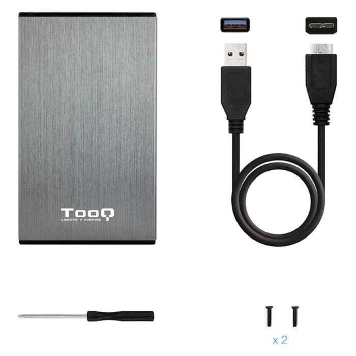 TOOQ TQE-2527G Caja para Disco Duro de 2.5'' SATA USB 3.1 Gris