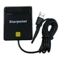 Cherry STP_SCRZW-1 Lector de tarjetas inteligentes externo USB 2.0, compatible con ISO 7816, EMV, 5V/3V/1.8V, para Windows, Linux, negro