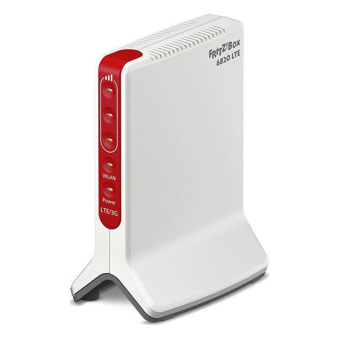 AVM FRITZ!Box 6820 LTE V3 - Router inalámbrico de sobremesa Wi-Fi 4 (802.11n) 2.4 GHz, 4G LTE, 1 puerto Gigabit Ethernet, color rojo y blanco