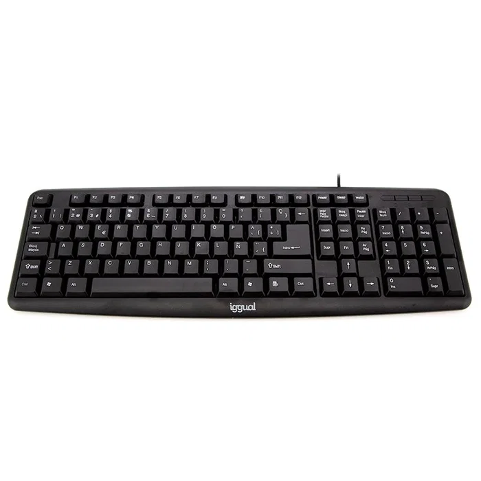 Igual CK-BASIC-105T Teclado Básico USB Español Negro con 105 Teclas QWERTY, Ergonómico y Silencioso, Plug & Play, Compatible con Windows, Mac y Linux