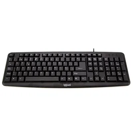 Igual CK-BASIC-105T Teclado Básico USB Español Negro con 105 Teclas QWERTY, Ergonómico y Silencioso, Plug & Play, Compatible con Windows, Mac y Linux