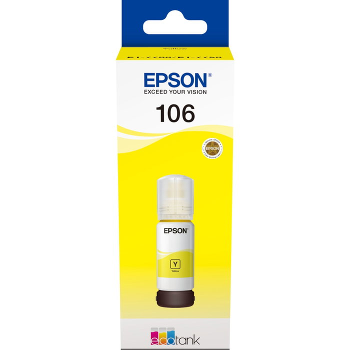 Epson Botella de Tinta 106 Amarillo para EcoTank ET-7700 / ET-7750 Epson Botella de Tinta 106 Amarillo para EcoTank ET-7700 / ET-7750