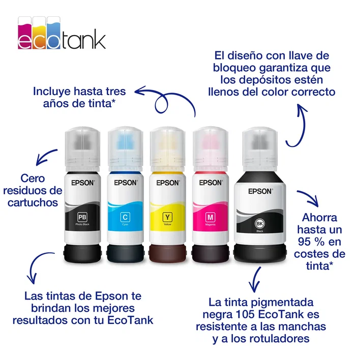 Epson Botella de Tinta 106 Amarillo C13T00R440 para EcoTank ET-7700 y ET-7750