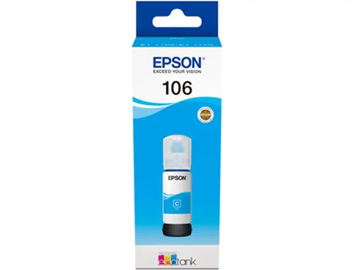 Epson Botella de Tinta 106 Cian C13T00R240 para EcoTank ET-7700 y ET-7750 Epson Botella de Tinta 106 Cian C13T00R240 para EcoTank ET-7700 y ET-7750