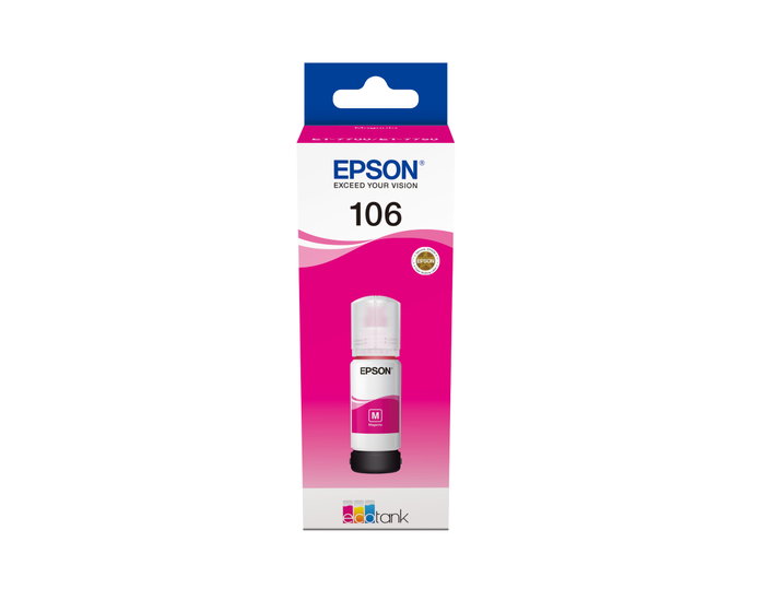 Epson Botella de Tinta 106 Magenta para EcoTank ET-7700 y ET-7750 Epson Botella de Tinta 106 Magenta para EcoTank ET-7700 y ET-7750
