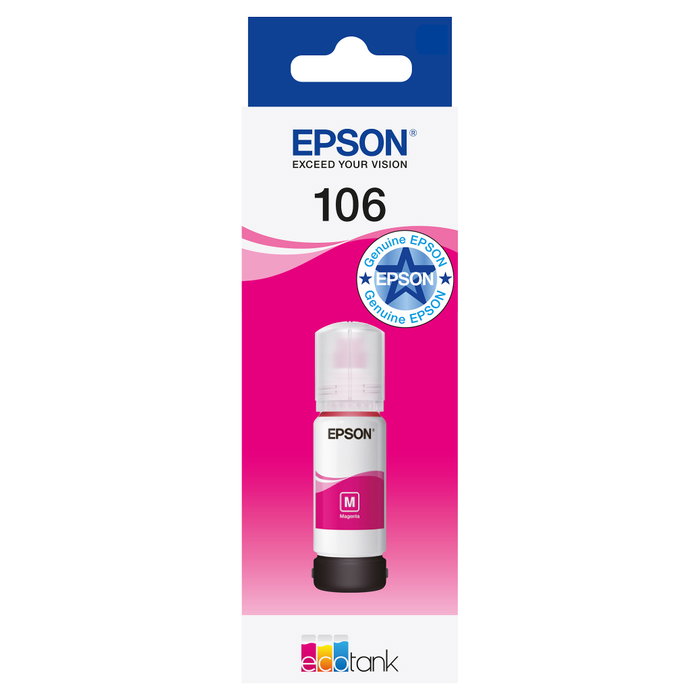 Epson Botella de Tinta 106 Magenta para EcoTank ET-7700 y ET-7750 Epson Botella de Tinta 106 Magenta para EcoTank ET-7700 y ET-7750