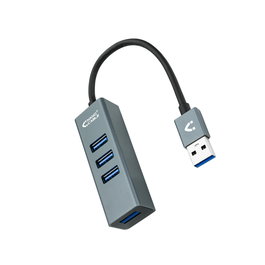 Nano Cable 10.16.4402 Hub USB 3.0 a 4xUSB 3.0 Gris 10cm Plug and Play Compatible USB 2.0