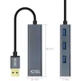 Nano Cable 10.16.4402 Hub USB 3.0 a 4xUSB 3.0 Gris 10cm Plug and Play Compatible USB 2.0