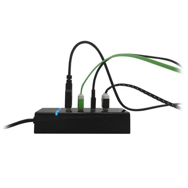 Ewent EW1137 Hub USB-C 4 Puertos USB 3.2 Gen1 (USB 3.0) para conectar periféricos USB Type-A a tu portátil