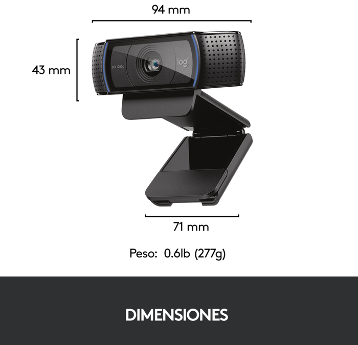 Logitech C920 Pro HD Webcam Full HD Negro Logitech C920 Pro HD Webcam Full HD Negro