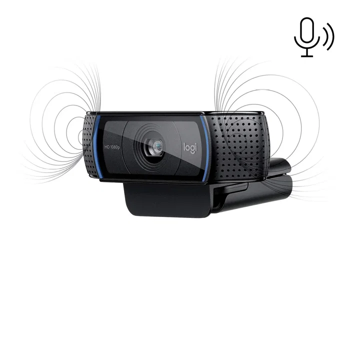Logitech C920 Pro HD Webcam Cámara Web USB 1080p Full HD para Videoconferencias, Enfoque Automático, 2 Micrófonos Estéreo, 78°, Negro, Ref. 960-001055