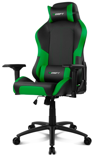 Drift DR250G - Silla Gaming Ergonómica Profesional, Respaldo Reclinable 90-135°, Reposabrazos 4D, Cojín Lumbar y Cervical, Soporta 150kg, Verde