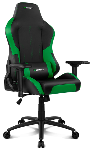 Drift DR250G - Silla Gaming Ergonómica Profesional, Respaldo Reclinable 90-135°, Reposabrazos 4D, Cojín Lumbar y Cervical, Soporta 150kg, Verde