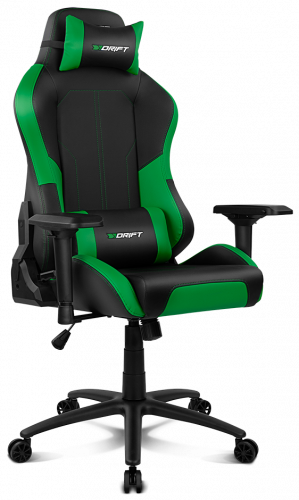 Drift DR250G - Silla Gaming Ergonómica Profesional, Respaldo Reclinable 90-135°, Reposabrazos 4D, Cojín Lumbar y Cervical, Soporta 150kg, Verde