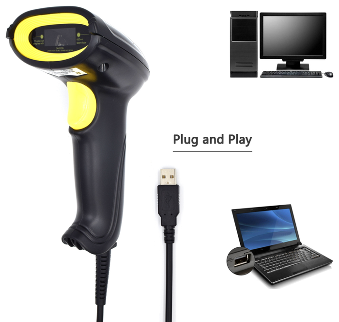 Ewent EW3400 Lector de códigos de barras 1D Láser Negro USB Ewent EW3400 Lector de códigos de barras 1D Láser Negro USB