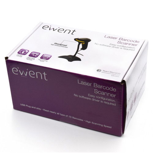 Ewent EW3400 Lector de Código de Barras Portátil 1D Laser Cable Negro Ewent EW3400 Lector de Código de Barras Portátil 1D Laser Cable Negro