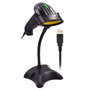Ewent EW3410 Lector de Códigos de Barras Portátil 2D con Cable, LED, Negro