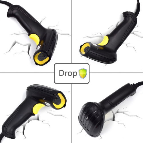 Ewent EW3410 Lector de Códigos de Barras Portátil 2D con Cable, LED, Negro