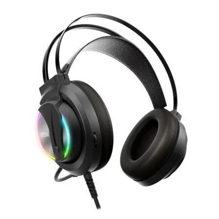 Krom Kappa Auriculares Gaming con Micrófono Flexible, Sonido 50mm, Iluminación RGB LED, Conexión USB y Jack 3.5mm