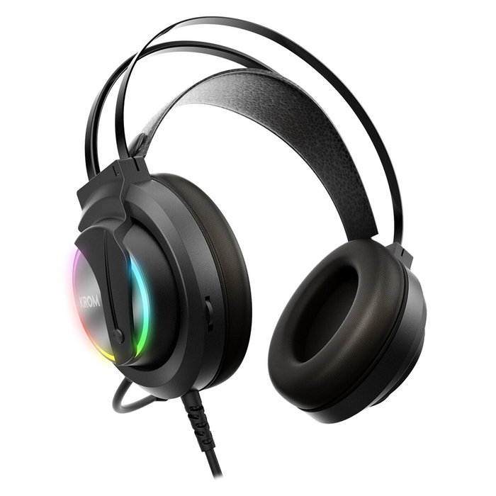 Krom Auriculares Gaming con Micrófono Kappa NXKROMKAPPA Jack 3.5 USB 2.0 Negros RGB LED