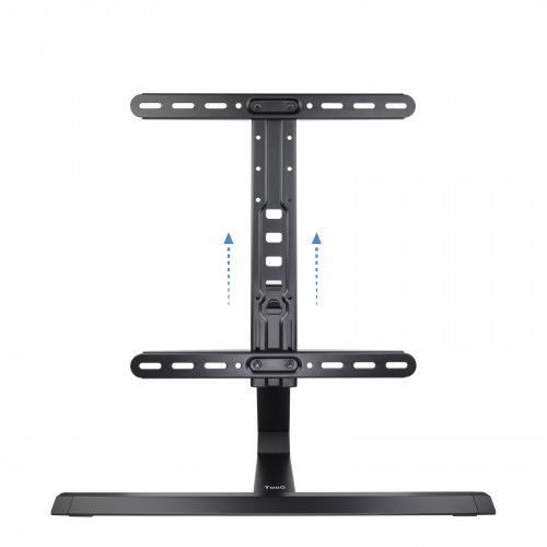 TooQ DB3265F-B Soporte de Mesa para TV de 165,1 cm (65") Negro, Soporte de Aluminio Ajustable en Altura Compatible con VESA 200x200 a 400x400, Peso Máximo 40 kg