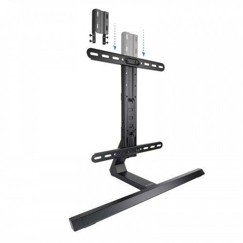 TooQ DB3265F-B Soporte de Mesa para TV de 165,1 cm (65") Negro, Soporte de Aluminio Ajustable en Altura Compatible con VESA 200x200 a 400x400, Peso Máximo 40 kg