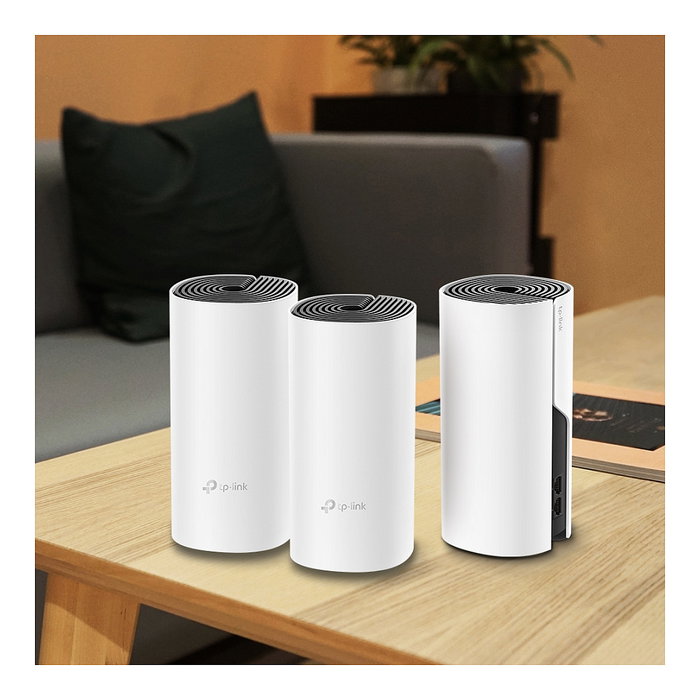 TP-Link Deco M4 (3 unidades) Sistema de Malla WiFi para Toda la Casa AC1200 Doble Banda WiFi 5 (802.11ac) Blanco