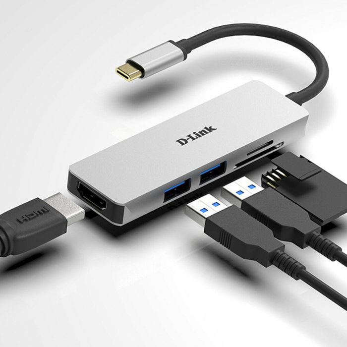 D-Link DUB-M530 Docking Station USB-C 5 en 1 con HDMI 4K y Lector de Tarjetas