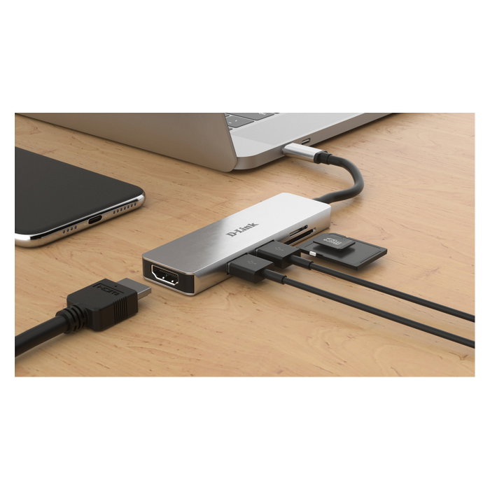 D-Link DUB-M530 Docking Station USB-C 5 en 1 con HDMI 4K y Lector de Tarjetas