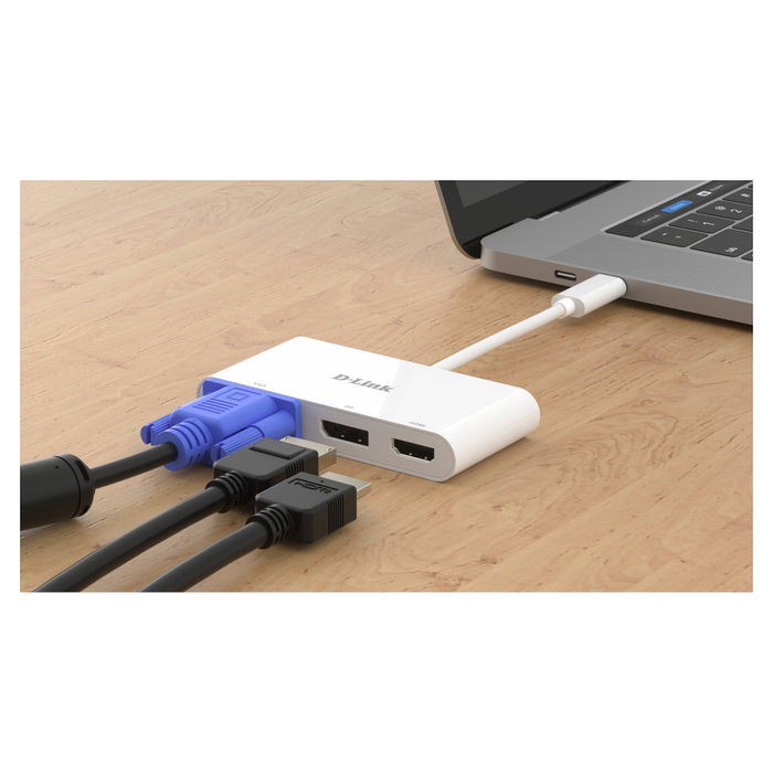 D-Link DUB-V310 Adaptador USB-C a HDMI/VGA/DP Blanco