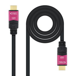 Nanocable Cable HDMI V2.0 4K@60Hz 15m Negro, Rosa