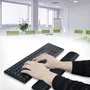 Ewent EW3180 Almohadilla Ergonómica para Muñecas - Antideslizante, Extraancha, para Teclado Completo - Negro