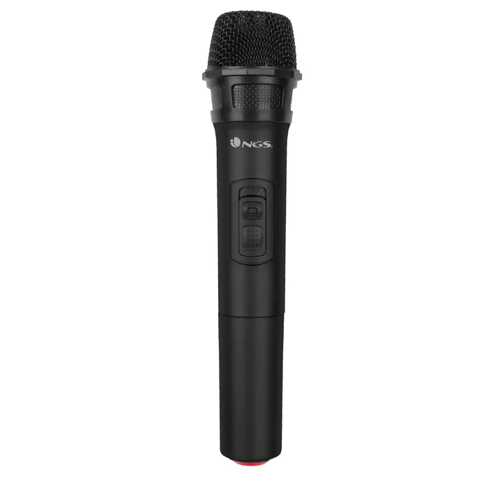 NGS Singer Air Microfono Inalámbrico Dinámico para Karaoke y Conferencias, Unidireccional, 6h Batería, Receptor Incluido, Negro