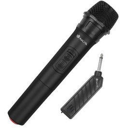 NGS Microfono Singer Air Wireless Dinámico Vocal con 6 Horas de Autonomía, Receptor Incluido, Unidireccional