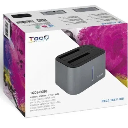 TooQ Docking Station TQDS-805G para Discos Duros HDD/SSD SATA de 2.5 y 3.5 Pulgadas con USB 3.0 y Función de Clonación