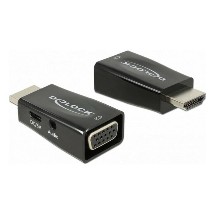DeLOCK 65901 Adaptador HDMI A a VGA y Audio 3,5 mm Negro DeLOCK 65901 Adaptador HDMI A a VGA y Audio 3,5 mm Negro