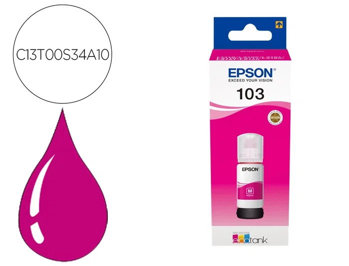 Epson Botella de Tinta EcoTank 103 Magenta 65 ml Epson Botella de Tinta EcoTank 103 Magenta 65 ml