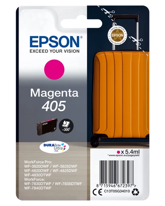 Epson Singlepack Magenta 405 DURABrite Ultra Ink C13T05G34010 Epson Singlepack Magenta 405 DURABrite Ultra Ink C13T05G34010