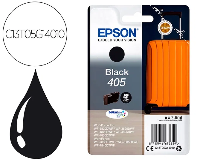Epson Cartucho de Tinta 405 Negro DURABrite Ultra (C13T05G14010) Standard Edition