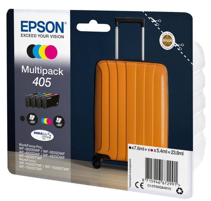 Epson Multipack de Tinta 405 DURABrite Ultra (BK/C/M/Y) para WorkForce Pro