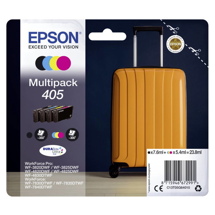 Epson Multipack de Tinta 405 DURABrite Ultra (BK/C/M/Y) para WorkForce Pro