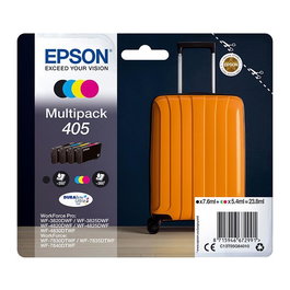 Epson Nº 405 Tinta Multipack Negra, Cyan, Magenta, Amarilla para Workforce Pro WF-3820DWF, WF-3825DWF, WF-4820DWF, WF-4825DWF, WF-4830DWF, WF-7830DTWF, WF-7835DTWF, WF-7840DTWF
