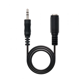 Nanocable Cable de Audio Stereo Jack 3.5 mm Macho a Hembra 1.5 m para Prolongar o Extender la Conexión de Auriculares, Altavoces o Cables de Sonido