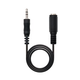 NANOCABLE 10.24.0201, 3,5mm, Macho, 3,5mm, Hembra, 1,5 m, Negro
