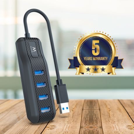 Ewent EW1138 Hub de 4 puertos USB 3.1 Gen1 Negro