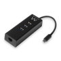Ewent EW1141 Hub USB Tipo C con 3 Puertos USB 3.1 y Gigabit LAN Negro