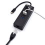 Ewent EW1141 Hub USB Tipo C con 3 Puertos USB 3.1 y Gigabit LAN Negro