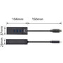Ewent EW1141 Hub USB Tipo C con 3 Puertos USB 3.1 y Gigabit LAN Negro
