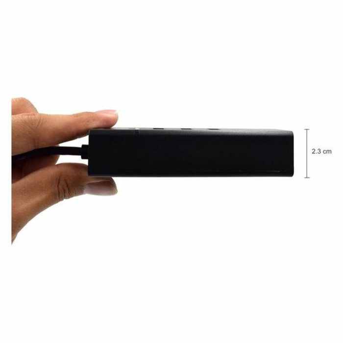 Ewent EW1141 Hub USB Tipo C con 3 Puertos USB 3.1 y Gigabit LAN Negro